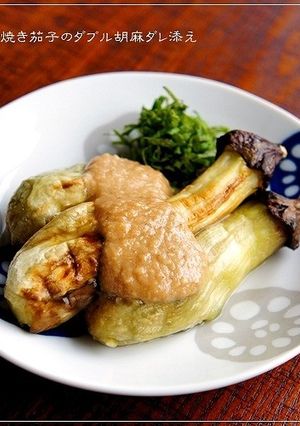 タレ絶品♡焼き茄子のダブル胡麻ダレ添え-レシピのメイン写真