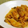 ささみとキノコのトマトクリームパスタ