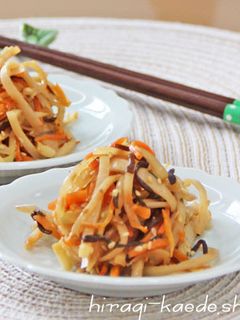 捨てないで!大根の皮とにんじん塩昆布炒め-レシピのメイン写真