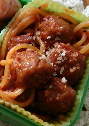 簡単☆ミートボールでトマトスパゲッティ-レシピのメイン写真