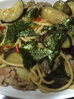 豚肉とナスの生姜醤油スパゲッティ-レシピのメイン写真