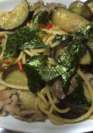 豚肉とナスの生姜醤油スパゲッティ-レシピのメイン写真