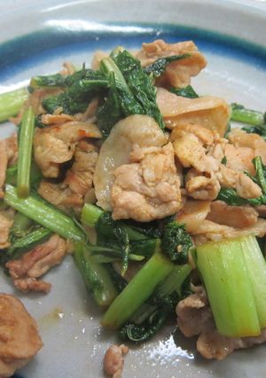 蕪の葉と豚肉のカレー炒め-レシピのメイン写真