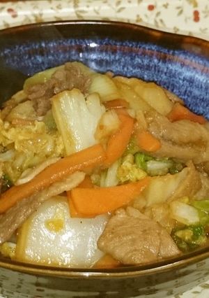 自家製焼肉のたれで白菜と豚肉炒め♪-レシピのメイン写真