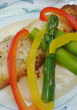 ムキカレイムニエル☆ホワイトソース添え♪-レシピのメイン写真