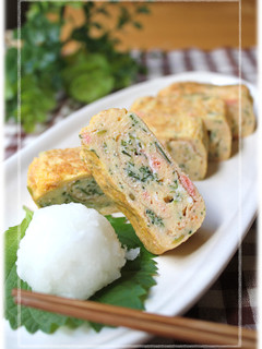 彩りおかず*おかひじきと明太子の卵焼き*-レシピのメイン写真