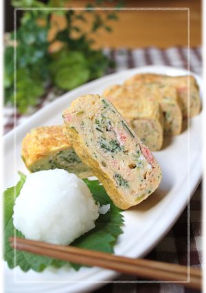 彩りおかず＊おかひじきと明太子の卵焼き＊-レシピのメイン写真
