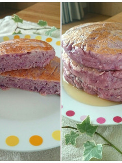 HM豆腐チーズ紫芋のホットケーキ☆薩摩芋-レシピのメイン写真