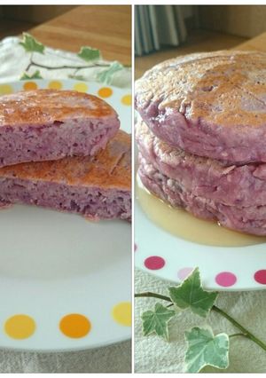HM豆腐チーズ紫芋のホットケーキ☆薩摩芋-レシピのメイン写真