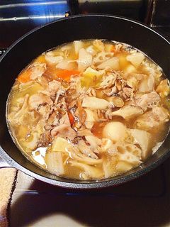 根菜と豚肉の塩バター煮付け-レシピのメイン写真
