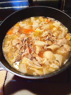根菜と豚肉の塩バター煮付け-レシピのメイン写真