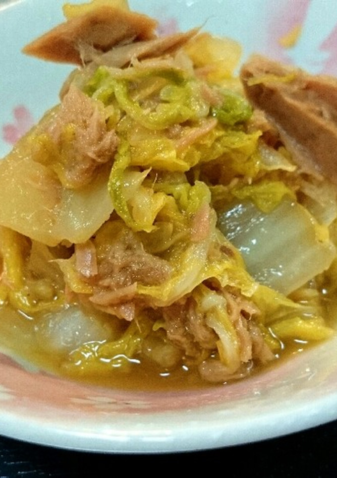 話題入＊水不要ほぼ放置で白菜とツナの煮物-レシピのメイン写真