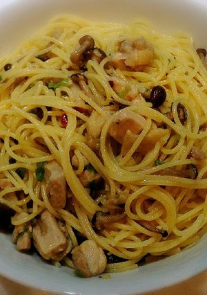 きのこと鶏肉と長ネギのアーリオ・オーリオ-レシピのメイン写真