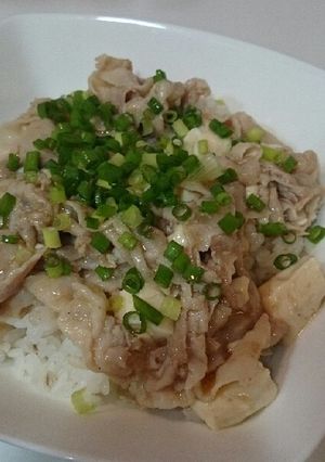 豚バラで塩麻婆豆腐のどんぶり♪-レシピのメイン写真