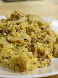 肉味噌と玉ねぎの炒り卵-レシピのメイン写真