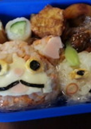 ジバニャンとコマさん弁当-レシピのメイン写真