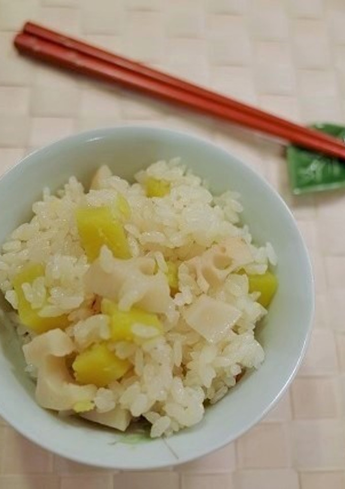 さつまいもとレンコンの炊き込みごはん-レシピのメイン写真