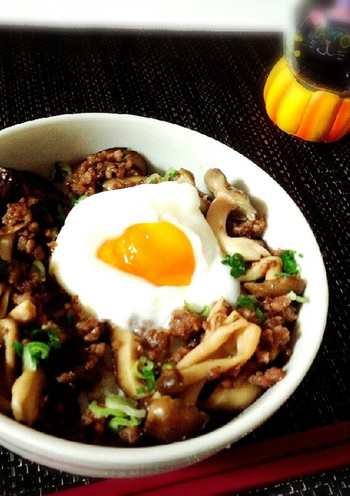 挽き肉ときのこ丼 柚胡椒風味♪-レシピのメイン写真