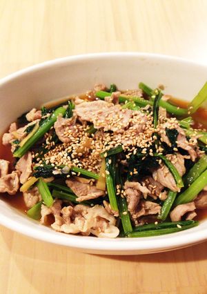 小松菜と豚肉 オイスター煮-レシピのメイン写真