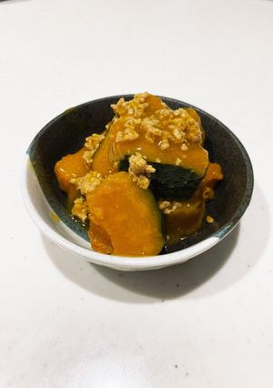 レンジで時短＊かぼちゃのひき肉あん-レシピのメイン写真
