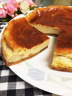 ★簡単★柿入りのベイクドチーズケーキ★-レシピのメイン写真