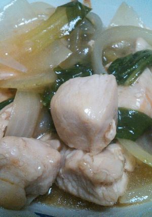 鶏肉とチンゲンサイの塩炒め-レシピのメイン写真