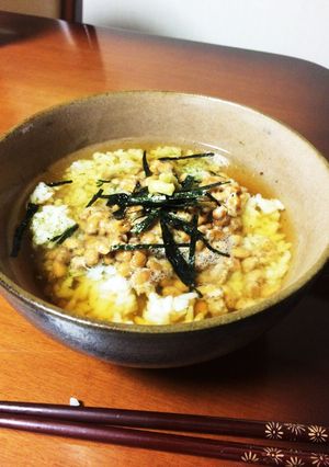 簡単☆絶品☆夜食に！納豆茶漬け！-レシピのメイン写真