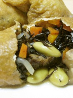 ひたし豆とひじきの福袋煮-レシピのメイン写真