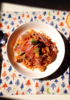 アボハムトマトパスタ-レシピのメイン写真