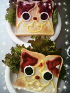 トーストでジバニャンが出来た☆-レシピのメイン写真