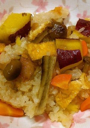 薩摩芋とお野菜たっぷり白だし中華風おこわ-レシピのメイン写真