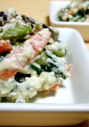 ひたし豆といろいろ野菜の白和え-レシピのメイン写真
