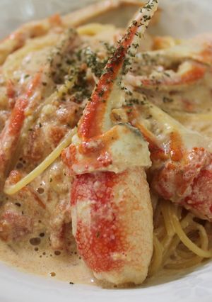 ズワイガニのトマトクリームスパゲッティ-レシピのメイン写真