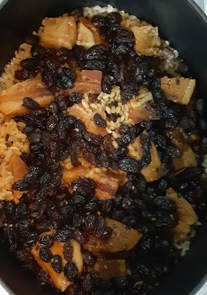 豚の角煮とレーズンの炊き込みご飯-レシピのメイン写真