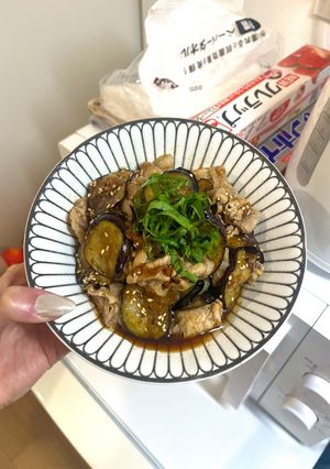 茄子と豚肉の梅和え-レシピのメイン写真