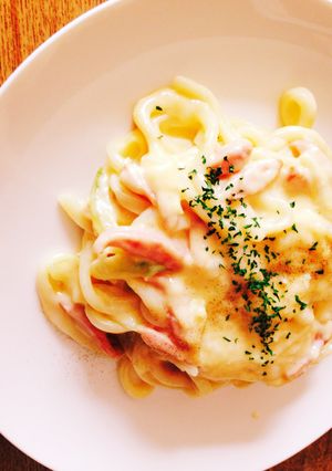 カルボナーラうどん( ´3｀)だいたいね-レシピのメイン写真