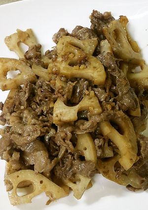 簡単早い！牛肉と蓮根の生姜炒め★糖分少目-レシピのメイン写真