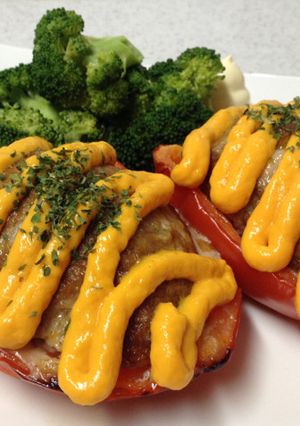 ☽パプリカの肉詰め♪オーブン焼き-レシピのメイン写真