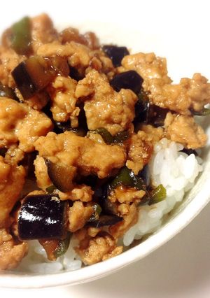 とり挽き肉となすピーマンのそぼろ丼的な。-レシピのメイン写真