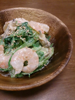 エビと水菜の味噌マヨサラダ-レシピのメイン写真