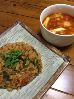 トムヤムクンチャーハン&ワンタンスープ-レシピのメイン写真