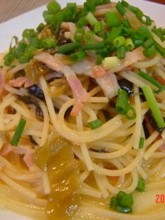 高菜とベーコンの和風スパゲティー-レシピのメイン写真