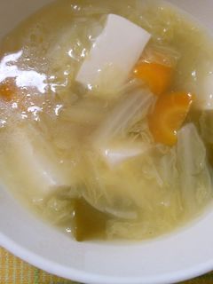 白菜 豆腐の 野菜たっぷり 中華スープ♪-レシピのメイン写真