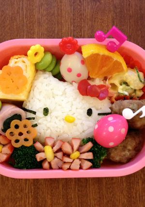 キャラ弁☆キティちゃん☆女の子弁当-レシピのメイン写真