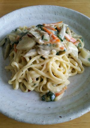 カブとごぼうのクリームパスタ-レシピのメイン写真