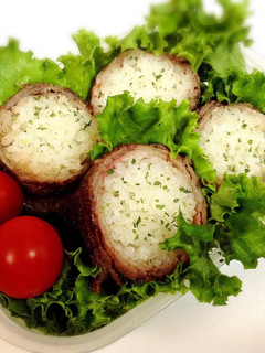 肉巻きおにぎり弁当-レシピのメイン写真