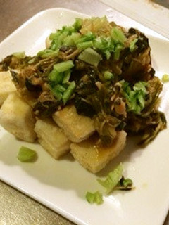揚げ焼き高野豆腐のなめたけ青菜餡-レシピのメイン写真