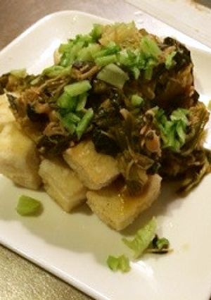 揚げ焼き高野豆腐のなめたけ青菜餡-レシピのメイン写真
