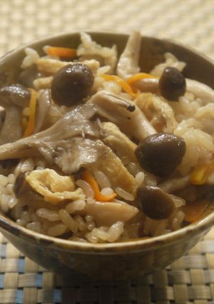レンジで♪１合分のキノコの炊き込みご飯♡-レシピのメイン写真