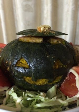 カボチャの宝蒸し ハロウィン風-レシピのメイン写真